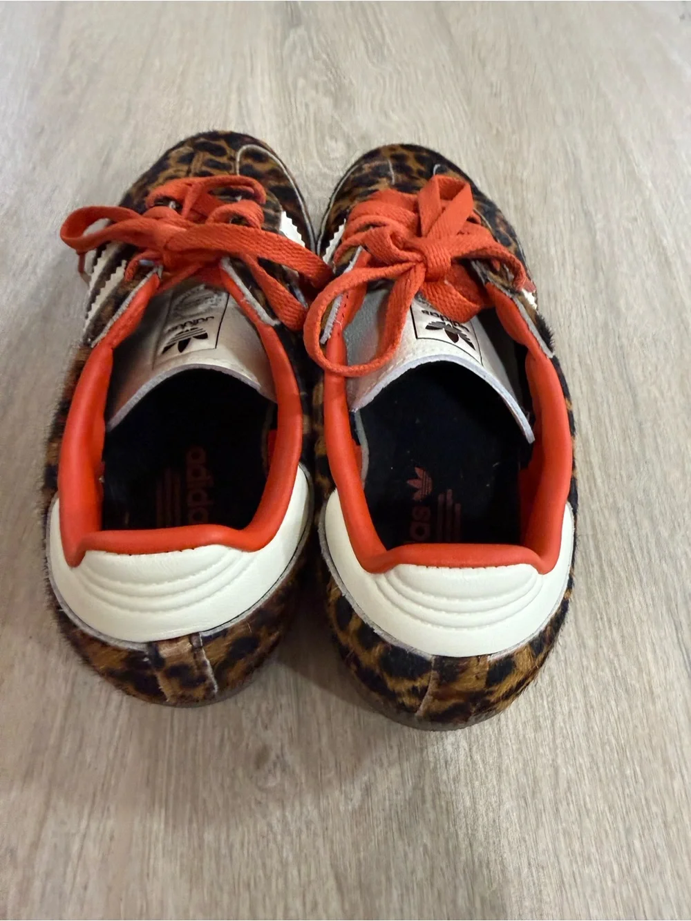 Adidas Samba OG Leopard Pony Hair Sneakers Coral Orange Womens 5.5 - Picture 8 of 8